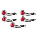 5 Pack 3 4 In Round Mini Led Clearance Lights Waterproof Red Side Marker Indicator Lamps For Trailer Truck Rv Atv And Boat 12v 