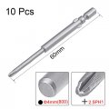 Uxcell 10 Pcs 4mm Round Shank 60mm Length 2 5mm Ph1 Phillips Magnetic Screwdriver Bits
