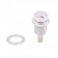 Uxcell M14 X 1 5mm Thread Silver Tone Magnetic Car Oil Pan Drain Bolt Kit With Washer
