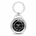 Ipick Image For Ford Mustang Mach-e Real Black Carbon Fiber Chrome Roundel Metal Case Key Chain