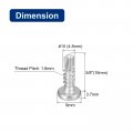 Uxcell 10 X 5 8 Self Drilling Screws 10pcs 304 Stainless Steel Phillips Pan Head Tapping For Wood Plastic