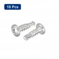 Uxcell 10 X 5 8 Self Drilling Screws 10pcs 304 Stainless Steel Phillips Pan Head Tapping For Wood Plastic