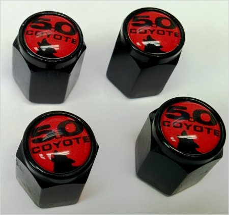 Ford Mustang Coyote 5 0 Shelby Gt Valve Stem Caps Black Red