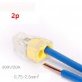 Polarlander Pct-102 Universal Compact Wire Wiring Connector 2 Pin Conductor Terminal Block With Lever 0 75-2 5mm2 100 Pcs Pack