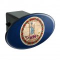 Rustic Virginia State Flag Distressed Usa Oval Tow Trailer Hitch Cover Plug Insert