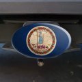 Rustic Virginia State Flag Distressed Usa Oval Tow Trailer Hitch Cover Plug Insert