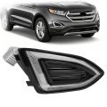 Right Front Bumper Fog Light Assembly For 15-18 Ford Edge Se Sel Sport Titanium Passenger Side Led Clear Lens Gloss Black 