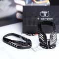 For 2013 Maserati Msa Remote Start Key Cover Trim W Keychain Carbon Fiber Red Black