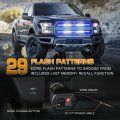 Xridonsen 2pcs 30 Inch Blue White Grill Emergency Lights Strip 360 Led Tailgate Rear Window Grille Strobe Flashing Warning