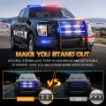 Xridonsen 2pcs 30 Inch Blue White Grill Emergency Lights Strip 360 Led Tailgate Rear Window Grille Strobe Flashing Warning