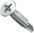 Zinc Plated Steel Self-drilling Screw 82 Degrees Flat Head Phillips Drive 3 Drill Point 10-16 Thread Size 1 Inches Length Pack 