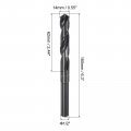 Uxcell 2pcs 1 2 Reduced Shank Drill Bits 14mm 9 16 Black Oxide M2-6542 High Speed Steel Hss Twist For Stainless Cast Iron Metal