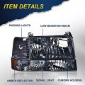 G-plus Headlights Compatible With 92-96 Bronco Ford F150 F250 F350 Super Duty Incl 97 9th Old Body Style Headlamps Replacement