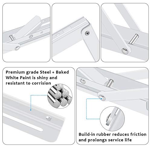 Folding Shelf Brackets 2 Pack Heavy Duty Triangle Bracket For Bench Table Wall Mounted Standing Saving Place Multi Size Max