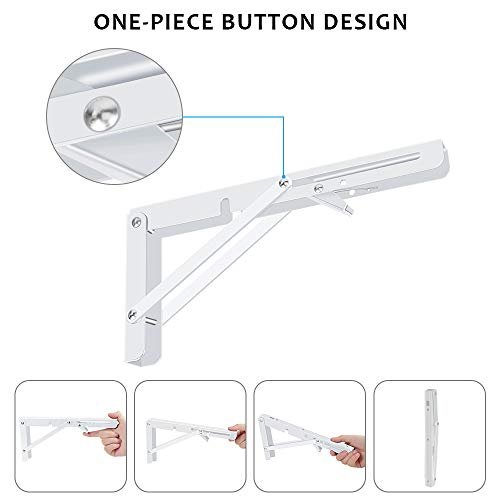 Folding Shelf Brackets 2 Pack Heavy Duty Triangle Bracket For Bench Table Wall Mounted Standing Saving Place Multi Size Max