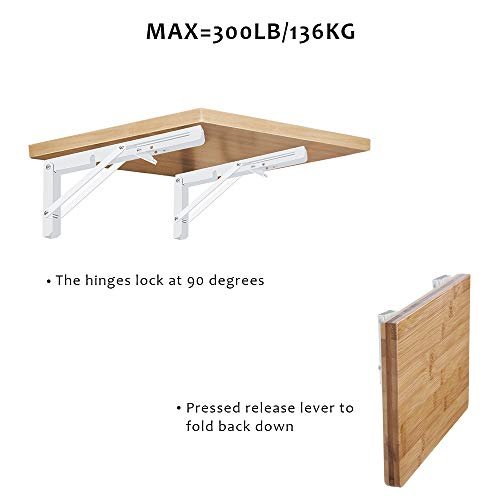 Folding Shelf Brackets 2 Pack Heavy Duty Triangle Bracket For Bench Table Wall Mounted Standing Saving Place Multi Size Max