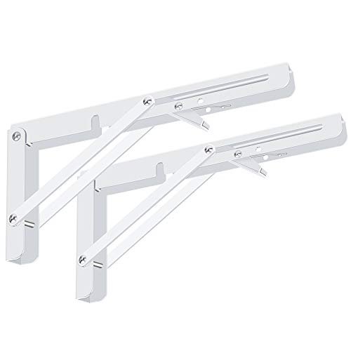 Folding Shelf Brackets 2 Pack Heavy Duty Triangle Bracket For Bench Table Wall Mounted Standing Saving Place Multi Size Max