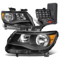 Black Housing Amber Corner Headlight Lamps Tool Kit Compatible With Chevy Colorado 15-17