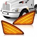Bestview Side Marker Light Assembly Turn Signal Lights Compatible For Kenworth T660 T170 T370 T270 2008-2021 Clear Len 
