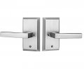 Rockwell Security Premium Aqua Solid Brass Privacy Set With Delta Lever In Brushed Nickel Finish 