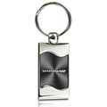 Dodge Logo Gray Spun Brushed Metal Key Chain