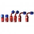 Wflnhb 10ft Stainless Steel Braided Fuel Hose Line With 6 Pieces 4an Swivel End Fitting Kit Blue And Red Silver Hosei