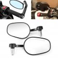 2pcs Motorcycle Rear View Mirror Handle Bar Endview Convex Mirrors Rearview Universal Rear 7 8in 22mm Handlebar Cnc Aluminium