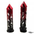 Httmt- Us-trhb121-22-bk Red- Black Red Cruiser Motorcycle 7 8 Inch Spike Hand Grips Handlebar Compatible With H-d Davision