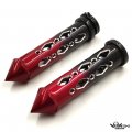 Httmt- Us-trhb121-22-bk Red- Black Red Cruiser Motorcycle 7 8 Inch Spike Hand Grips Handlebar Compatible With H-d Davision