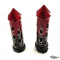 Httmt- Us-trhb121-22-bk Red- Black Red Cruiser Motorcycle 7 8 Inch Spike Hand Grips Handlebar Compatible With H-d Davision