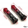 Httmt- Us-trhb121-22-bk Red- Black Red Cruiser Motorcycle 7 8 Inch Spike Hand Grips Handlebar Compatible With H-d Davision