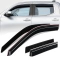 Auto Dynasty Window Visors For 2022-2026 Toyota Tundra Crewmax 4pcs Front Left Right Tape-on Deflectors Rain Guards Sun Wind 