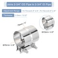 2-3 4 Exhaust Clamp 3 Stainless Steel Butt Joint Band Sleeve Coupler Pipe Repair Universal Widening For Od To 4 Id Mufflers