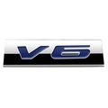 Chrome Finish Metal Emblem V6 Badge Blue Letter