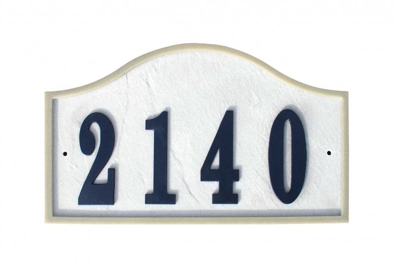 Qualarc Rig-4916 Ridgestone Serpentine Arched Crushed Stone Address Plaque Slate