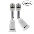 Dicuno E26 E27 Socket Extender Adapter To Adjustable Extension Flexible Medium Light Bulb Converter 180 Degree Bendable 2-pack 