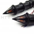 Httmt Mt291-017-1-bk Black Spike Hand Grips Turn Signals Compatible With H-d Customs Dyna Softail 1 Inch