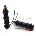 Httmt Mt291-017-1-bk Black Spike Hand Grips Turn Signals For H-d Customs Dyna Softail 1 Inch