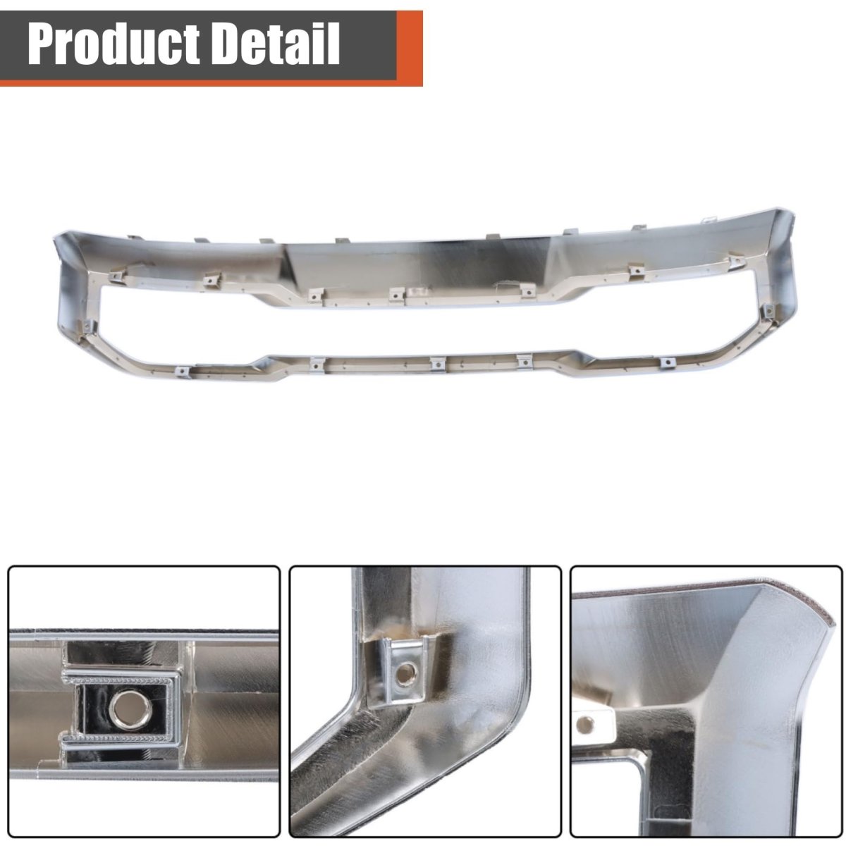 Front Bumper Lower Open Skid Plate Valance Chrome Plastic Replacement For Sierra 1500 2022-2024 84878745