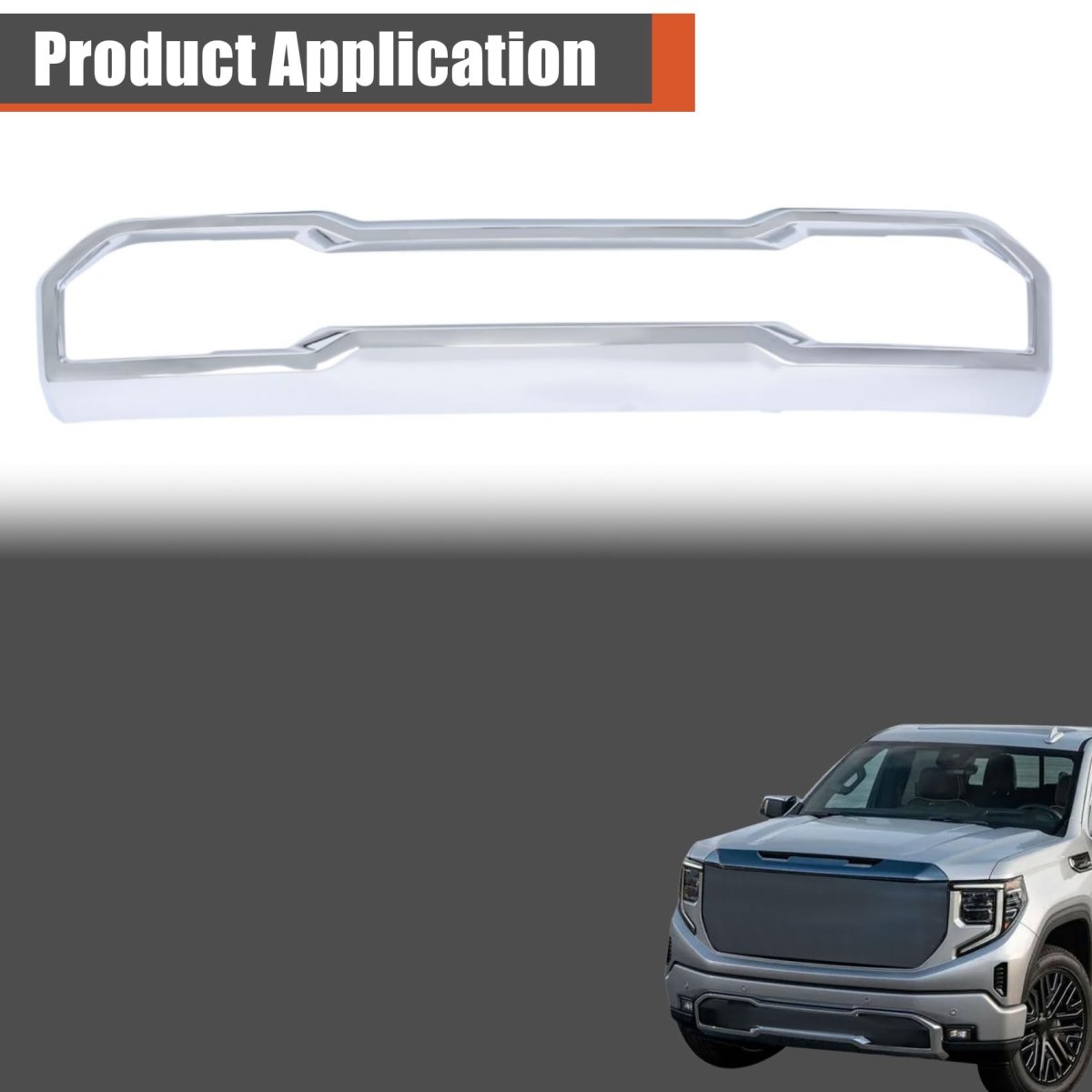 Front Bumper Lower Open Skid Plate Valance Chrome Plastic Replacement For Sierra 1500 2022-2024 84878745
