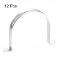 Uxcell 110mm 4 3 Rigid Pipe Strap 2 Holes Tube Straps 201 Stainless Steel Tension Clip Clamp 12pcs