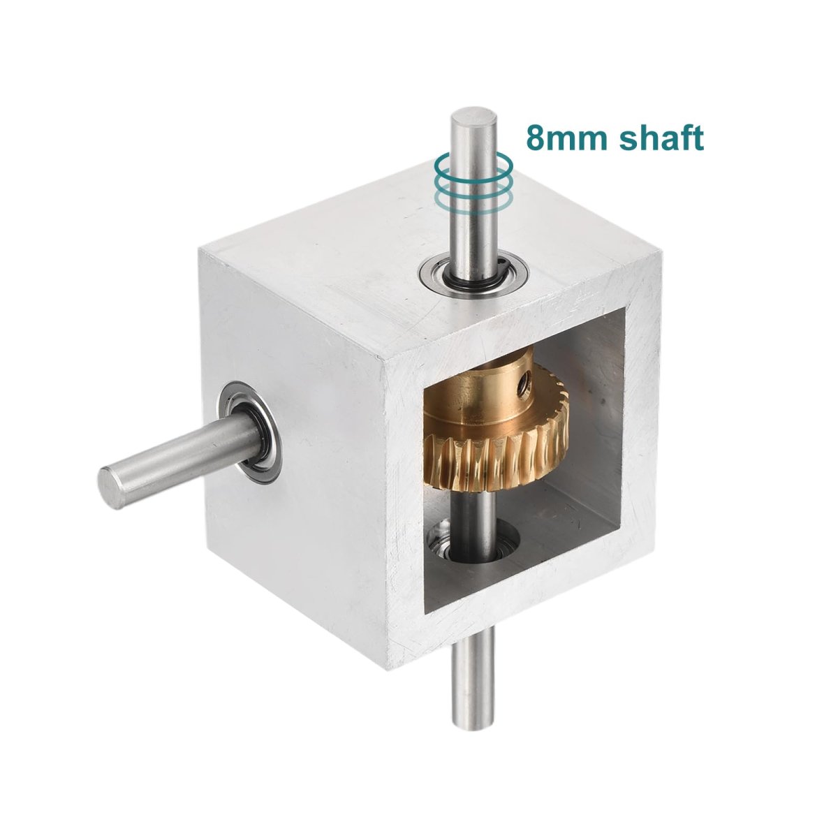 Gear Box 90 Degree Right Angle Wormbox 1 30 Reduction Gearbox Module Teeth Gear Aluminum Frame Simple Mechanical Diy With 8mm