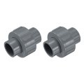 2 Pcs 1 Union Pvc Coupling Pipe Fitting Socket X Socket Slip Adapter Schedule 40 Epdm O-ring Grey 