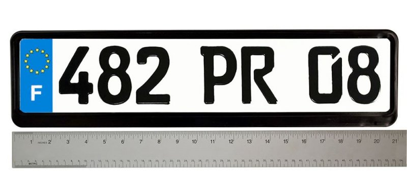 French France White Eec European Front License Plate And Frame Kit For Volkswagen Vw 20 5 In X 4 Aluminum Embossed Replica Set