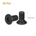 M10-1 5x20mm Flat Head Torx Anti Theft Machine Screws 20pcs 10 9 Grade Alloy Steel Drive Countersunk Full Thread Black Oxide
