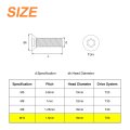 M10-1 5x20mm Flat Head Torx Anti Theft Machine Screws 20pcs 10 9 Grade Alloy Steel Drive Countersunk Full Thread Black Oxide