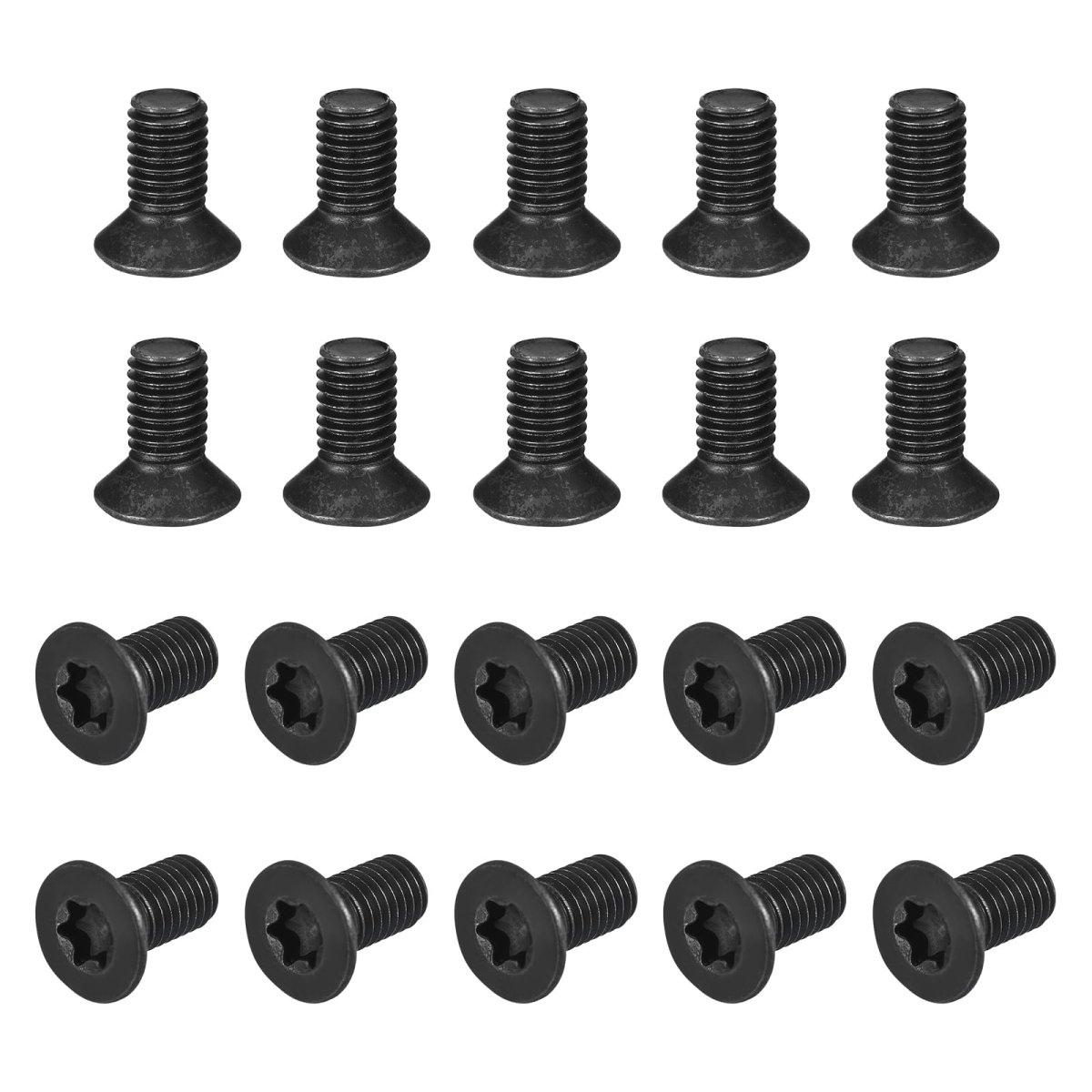 M10-1 5x20mm Flat Head Torx Anti Theft Machine Screws 20pcs 10 9 Grade Alloy Steel Drive Countersunk Full Thread Black Oxide