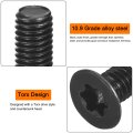 M10-1 5x20mm Flat Head Torx Anti Theft Machine Screws 20pcs 10 9 Grade Alloy Steel Drive Countersunk Full Thread Black Oxide