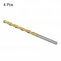 Uxcell High Speed Steel Straight Shank Twist Drill Bit Fully Ground Titanium Coated 3 6mm Diameter 34mm Total Length 12mm 4 Pcs