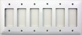 Mulberry Princess Style White 6 Gang Gfi Rocker Opening Switch Plate 